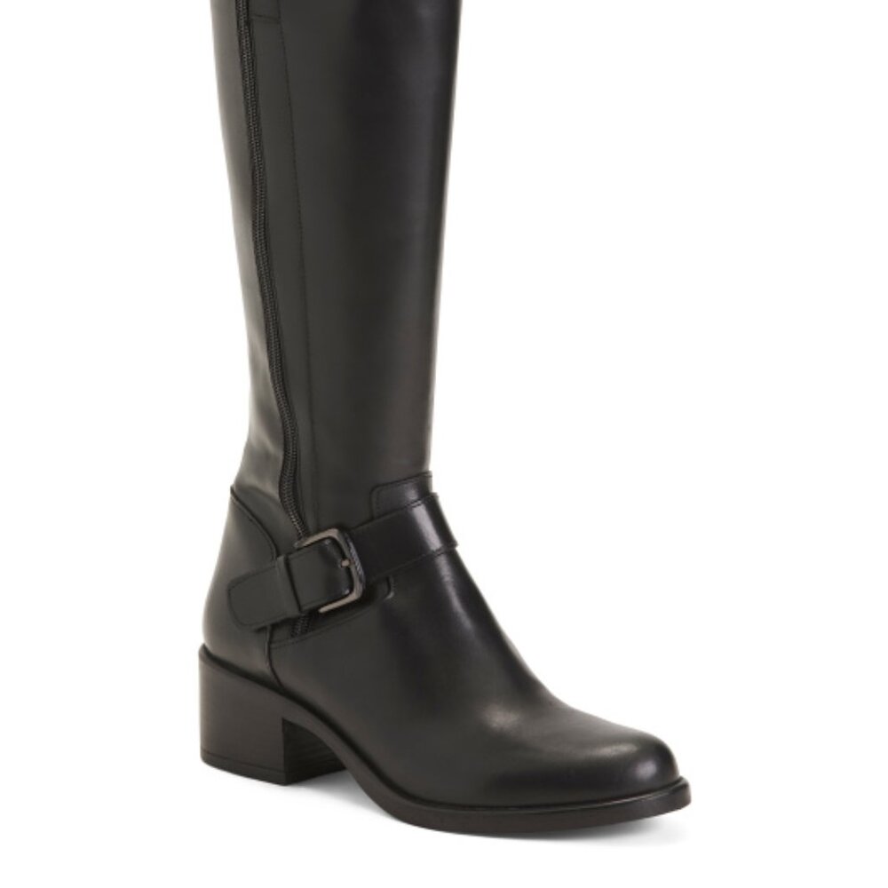 Emanuele Crasto Made In Italy Leather High Shaft Boots with Buckle *CUTE!
